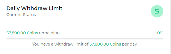 Withdrawal limit at FaucetCrypto.com